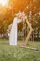 wedding arch decorated with flowers