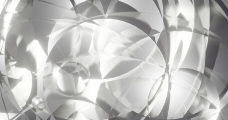 Abstract pattern in design black and white background 3d render