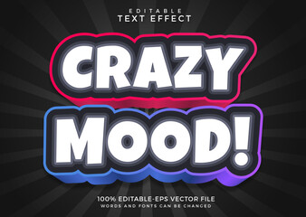 Crazy mood editable text effect