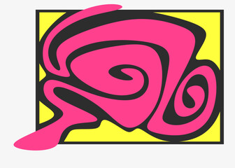 Abstract drawing with cute wavy swirl line pattern