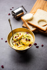 Bread Rasmalai is the tweaked version of traditional Ras malai using bread slices instead of paneer