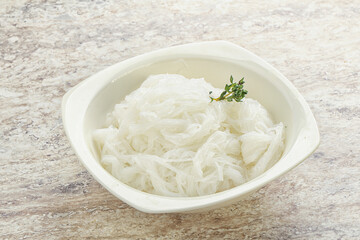 Glass asian noodles in the bowl