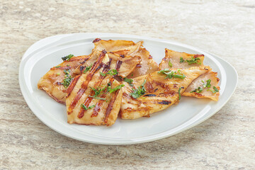 Grilled squid with unagi sauce