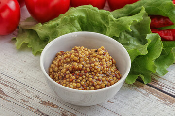Mustard seeds sauce in the bowl