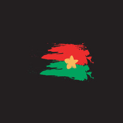 grunge background black Burkina faso flag