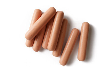chicken sausages isolated on white background