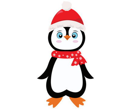 penguin in santa hat