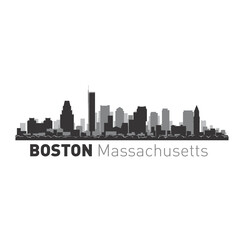 Boston Massachusetts city skyline vector