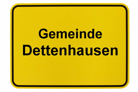 Illustration eines Ortsschildes der Gemeinde Dettenhausen in Baden-Württemberg