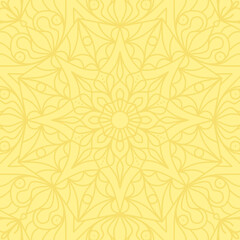 Obraz premium Yellow square background with mandala ornament.