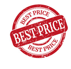 Best price red round grunge vintage ribbon stamp