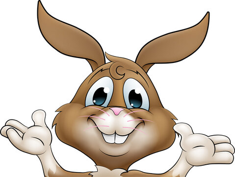 recommend clip art: Easter Bunny Rabbit Cartoon Character Peeking Sign
