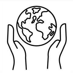 hand holding earth