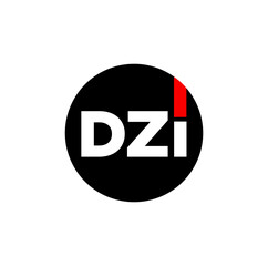 DZI company name initial letters illustration. DZI vector icon.