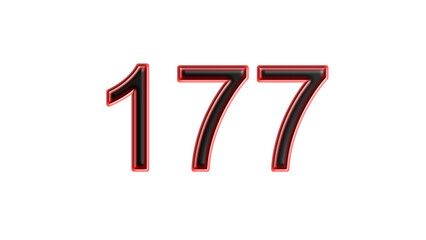 red 177 number 3d effect white background © Christian Gernert