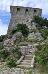 Fototapeta na wymiar Conca dei Marini - Torre saracena di Capo di Conca dal belvedere