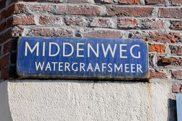 Street Sign Middenweg At Amsterdam The Netherlands 6-10-2022