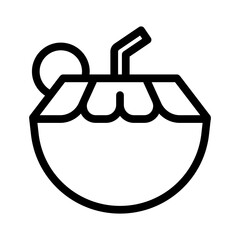 coconut drink line icon illustration vector graphic