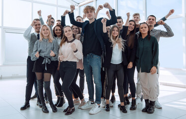 group of diverse young people standing together