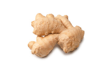 Ginger root isolated on white background.
