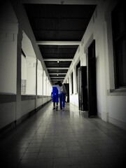 walking in the corridor