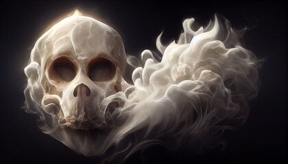 smoke skull effect concept art for halloween ghost