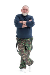 Naklejka premium Senior man isolated over a white background