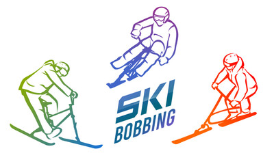 Premium Editable Ski Bobbing Vector Logo for you team club and event tournament competition