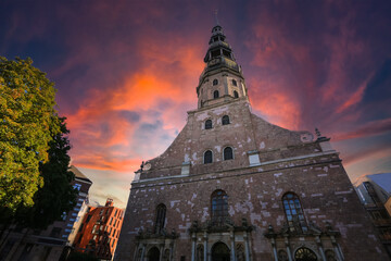 St. Peter`s church in Riga, Latvia