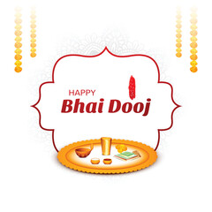 Happy bhai dooj beautiful illustration in indian celebration background