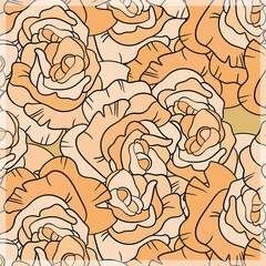 Print for kerchief, bandana, scarf, handkerchief, shawl, neck scarf. Squared pattern with ornament for fabric, textile, silk products. Paisley vector with abstract flowers. Floral folk tracery