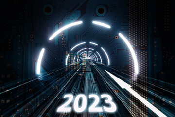 Start New Year 2023. Future electronic manufacture