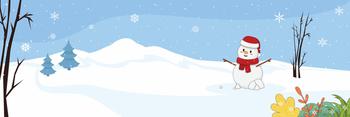 Cute and nice design of Snow Land and interior objects vector design