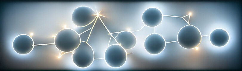 Page banner with spheres and bubbles, digital art