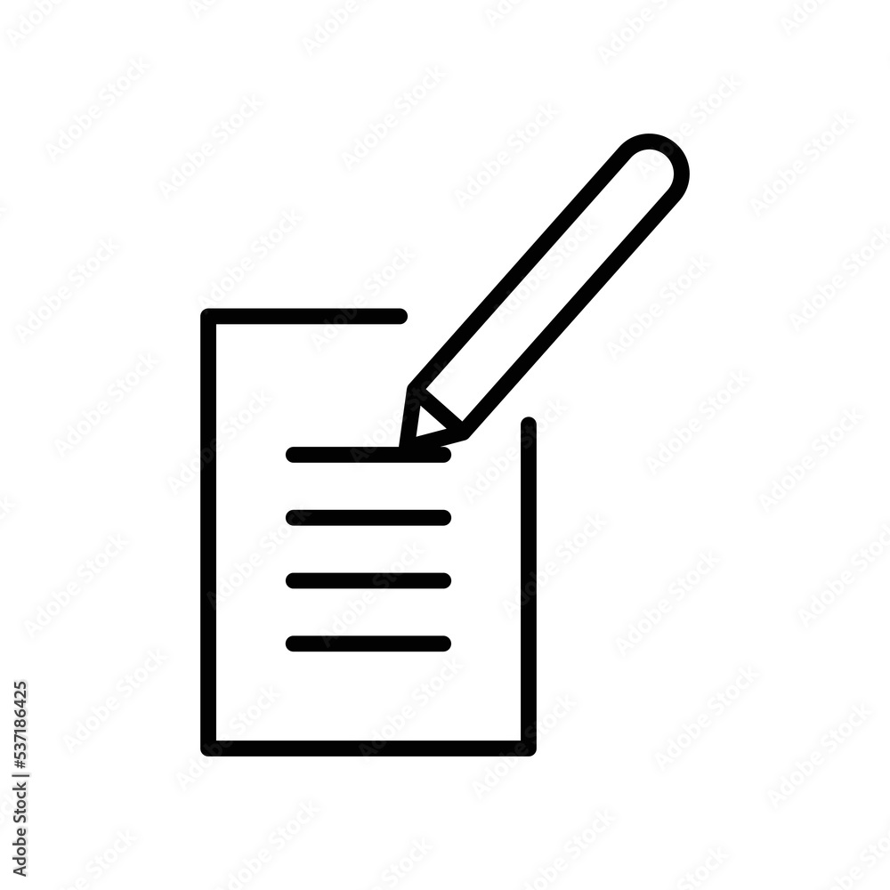 Poster pen line icon illustration with notes. icon illustration related to write. simple vector design edit