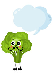 Funny broccoli with empty speech bubble