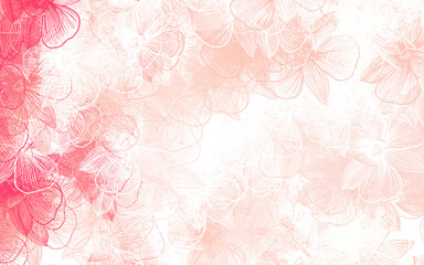 Light Red vector elegant wallpaper with flowers.