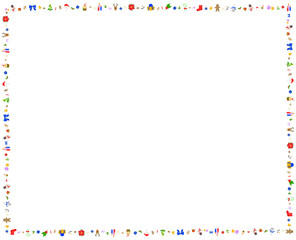 大小入り混じるクリスマスモチーフな矩形の飾り枠
