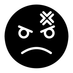 angry glyph icon