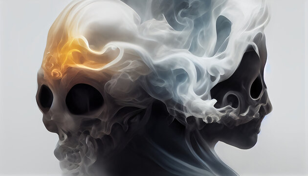 smoke skull effect concept art for halloween