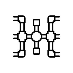Black line icon for pipeline