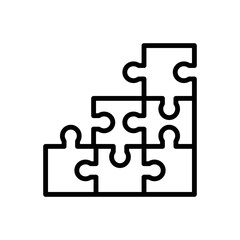 Black line icon for puzzle