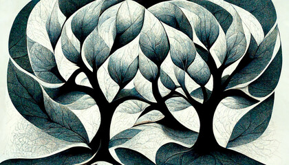Symbol of tree of life. Digital art