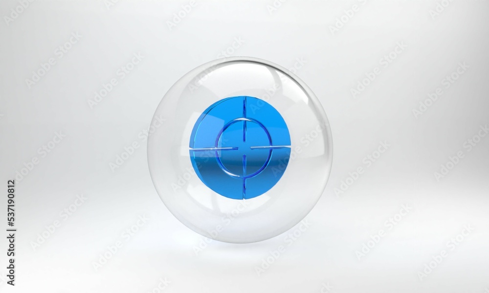 Aufkleber blue target sport icon isolated on grey background. clean target with numbers for shooting range or 
