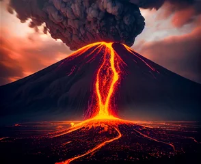 Fotobehang Erupting volcano © FrankBoston
