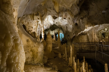 Fairy views from The Frasassi Caves (Italian: Grotte di Frasassi) - the most famous show caves in...