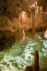 Fairy views from The Frasassi Caves (Italian: Grotte di Frasassi) - the most famous show caves in...