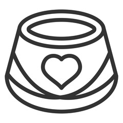 Chocolate candy with a heart - icon, illustration on white background, outline style