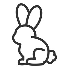 Chocolate bunny - icon, illustration on white background, outline style
