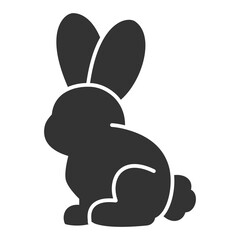 Chocolate bunny - icon, illustration on white background, glyph style
